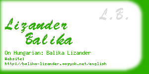 lizander balika business card
